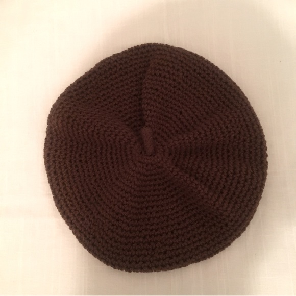 Brown Hand Crochet Beret - Picture 1 of 7